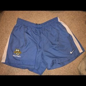 Official Marquette University Nike volleyball shorts